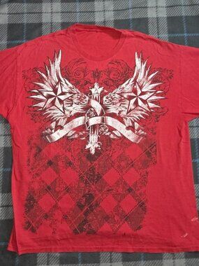 y2k 2000s cross wings grunge style graphic t shirt